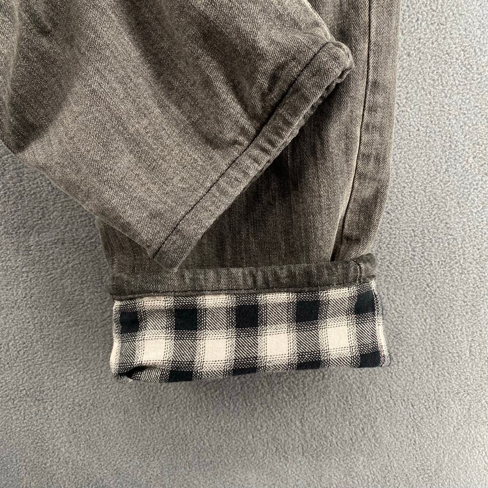 Eddie Bauer Boyfriend Plaid Flannel Lined Jeans Womens 10 Faded Black Outdoors - Picture 7 of 16